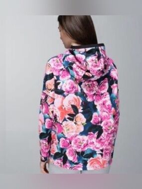 lululemon athletica Pink Floral zip up hoodie